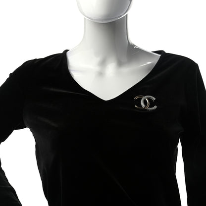 Chanel Crystal CC Brooch Light Gold 2 of 4