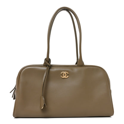 Chanel Calfskin Large Perfect Bowling Bag Dark Khaki 1 of 9