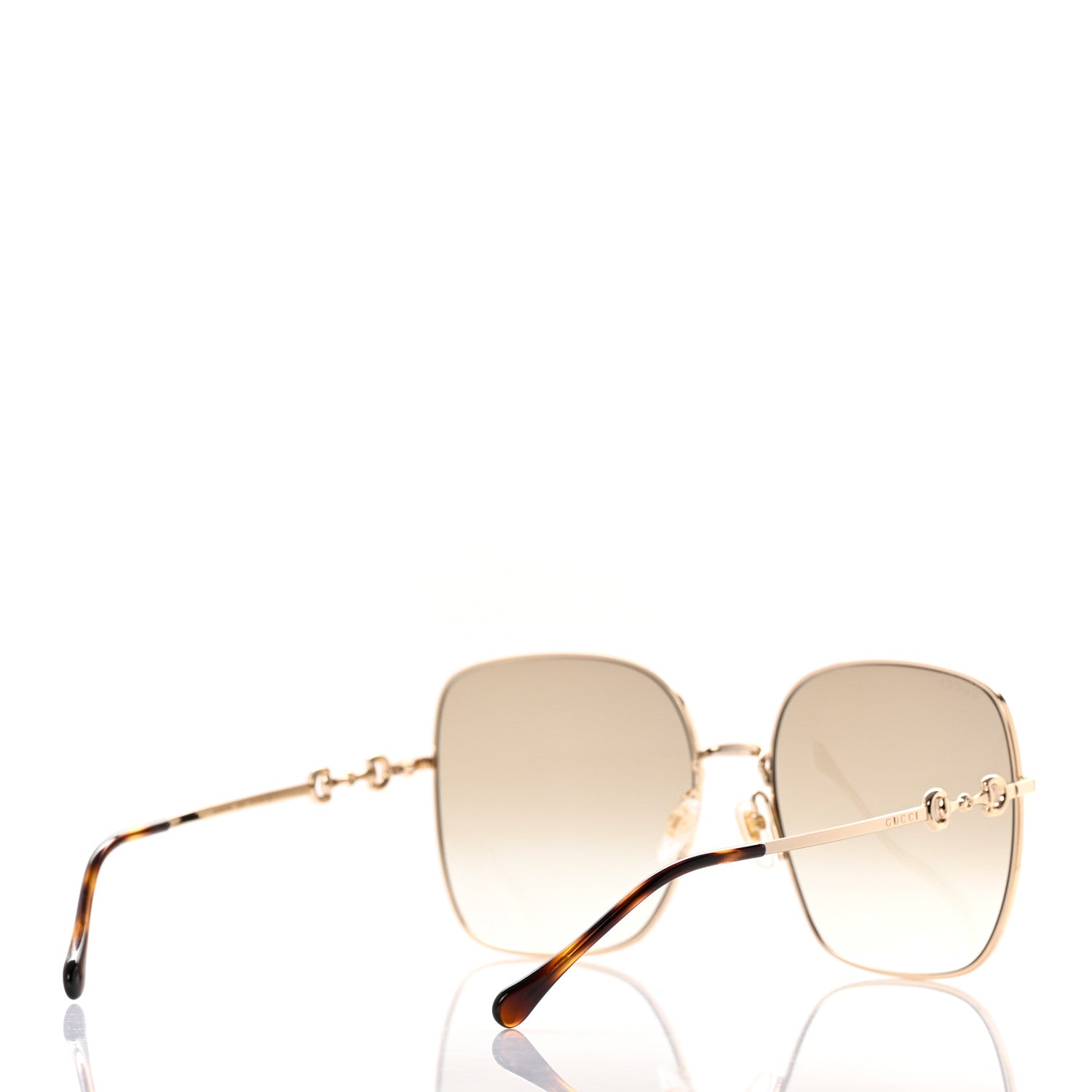 Gucci Metal Horsebit Square Sunglasses GG0879S Gold 4 of 8