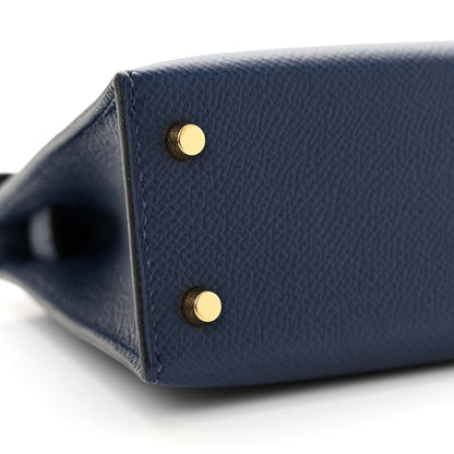 Hermes Epsom Mini Kelly Sellier 20 Bleu Navy 9 of 13