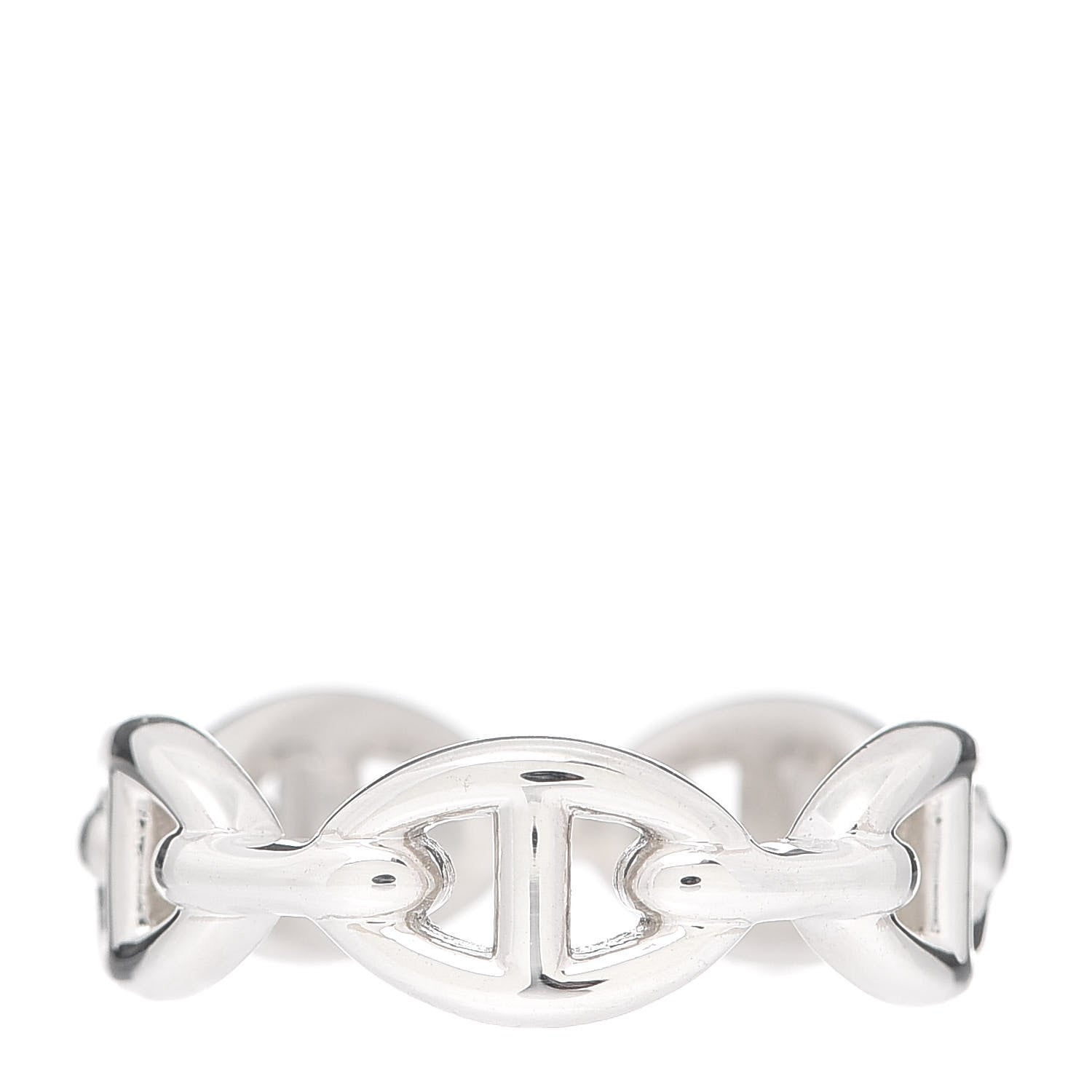 Hermes Sterling Silver PM Chaine d'Ancre Enchainee Band Ring 57 8 1 of 5