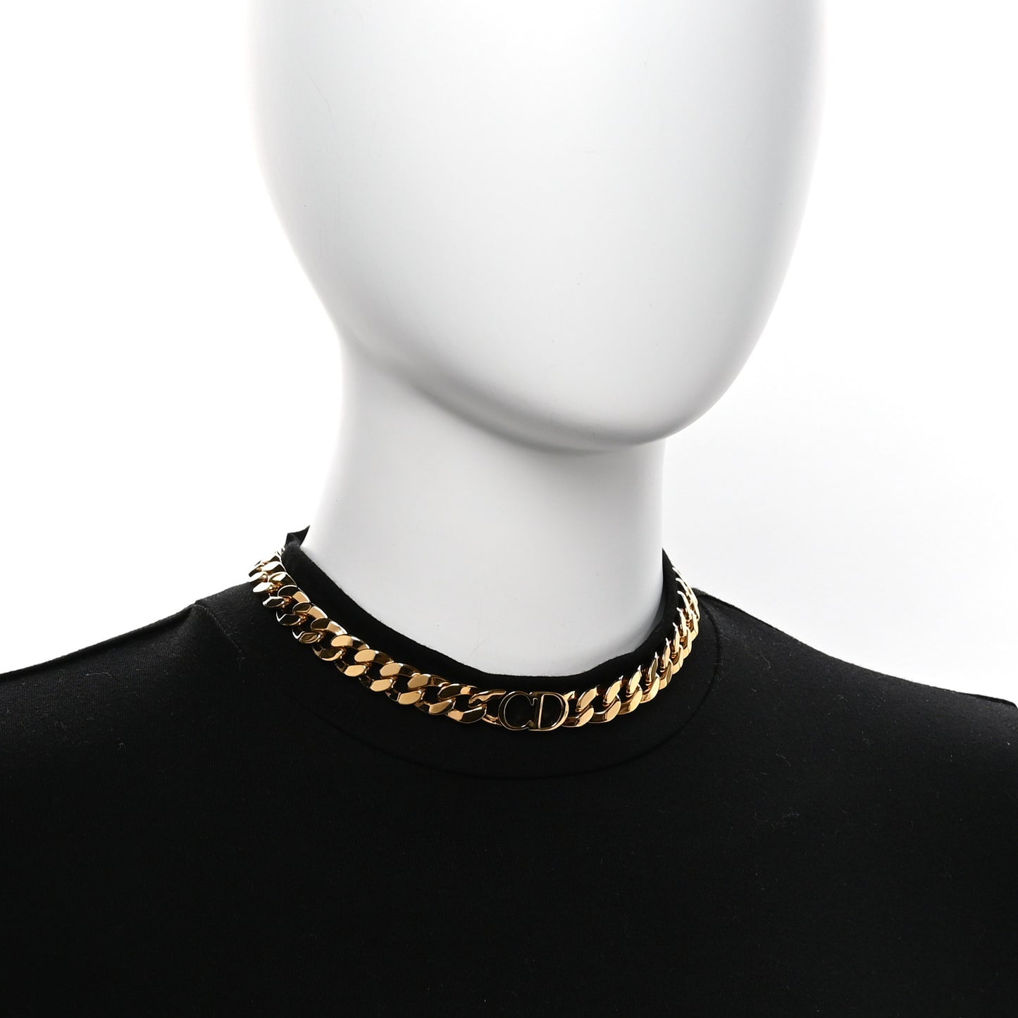 Metal CD Choker Necklace Gold