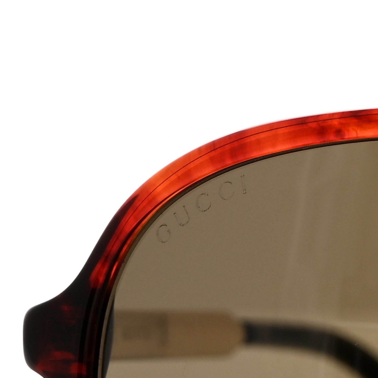 Acetate Shield Sunglasses GG0829SA Shiny Red Havana