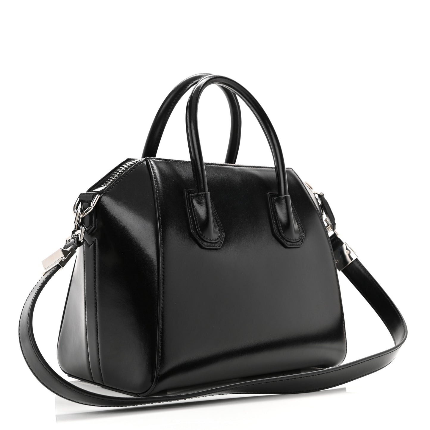 Shiny Lord Calfskin Small Antigona Black