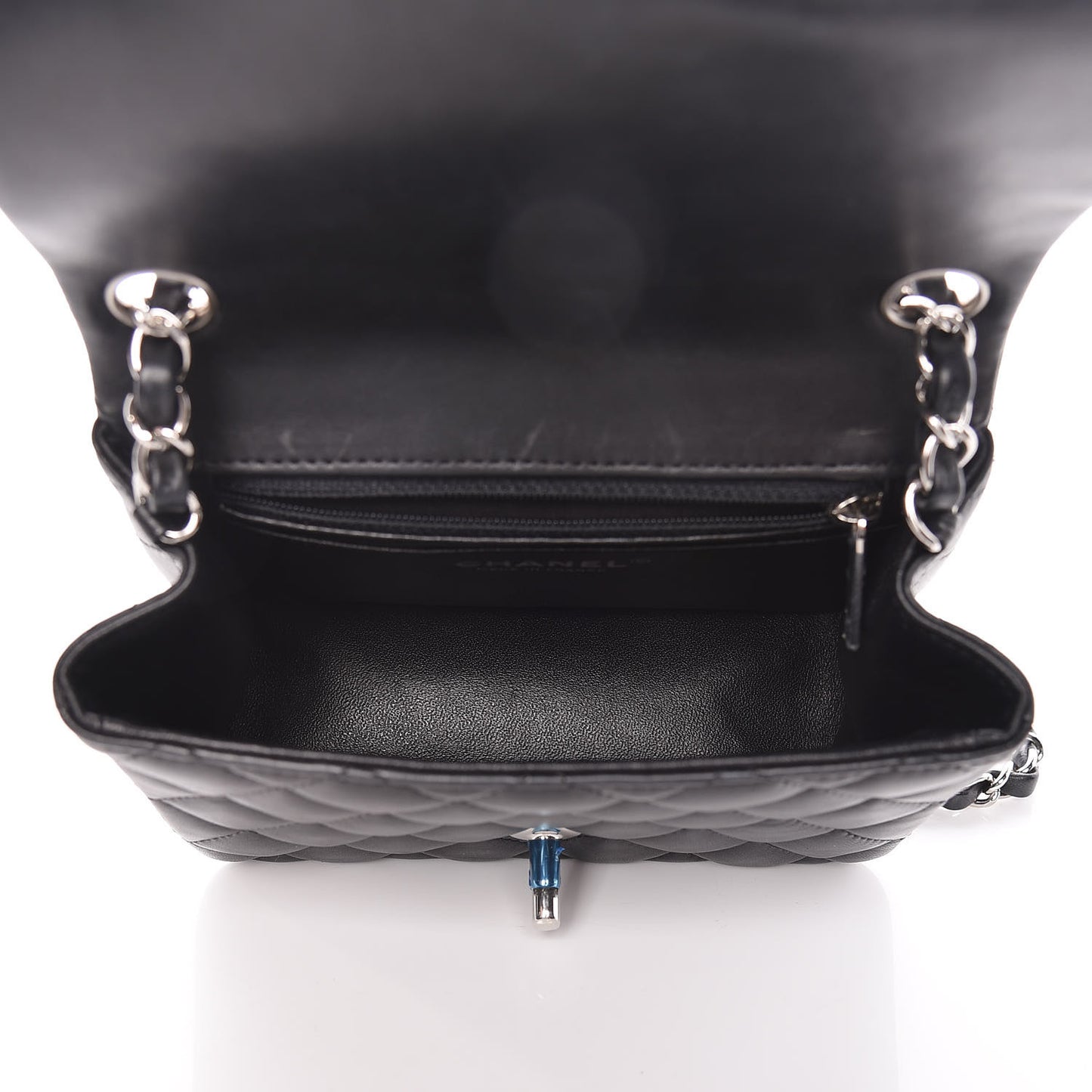 Lambskin Quilted Mini Square Flap Black