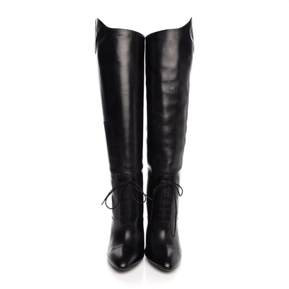 Gucci Calfskin Elizabeth Knee High Riding Boots 40 Black 2 of 7