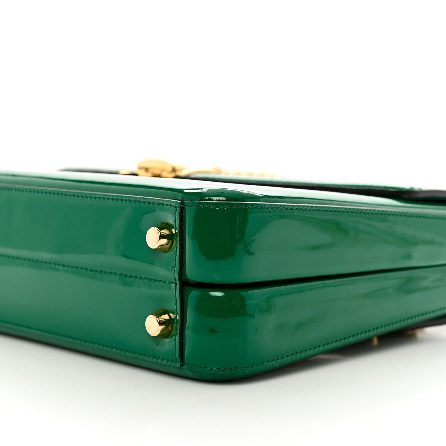 Gucci Mousse Top Patent Small Sylvie 1969 Top Handle Bag Emerald 10 of 10