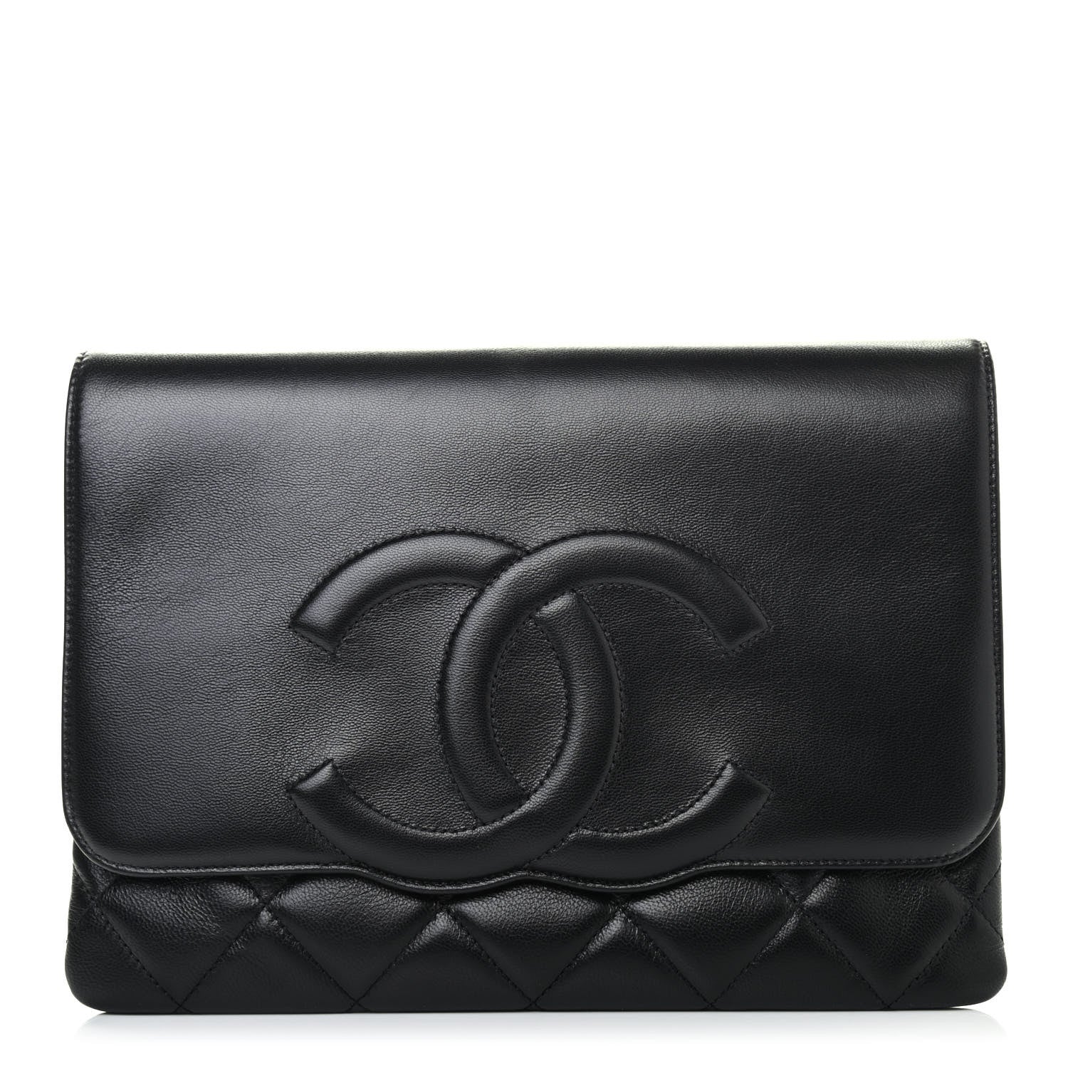 Chanel Goatskin Quilted Timeless CC Clutch Black 1 of 4