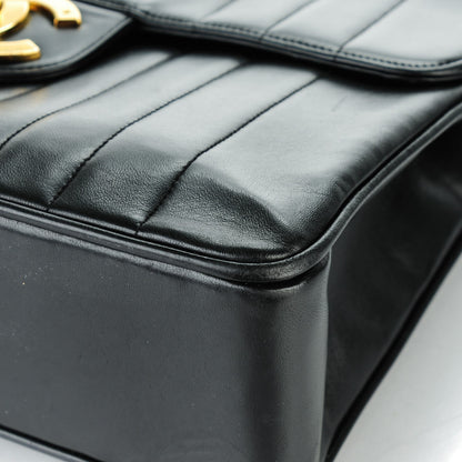 Chanel Lambskin Vertical Quilt Jumbo Flap Black 9 of 10