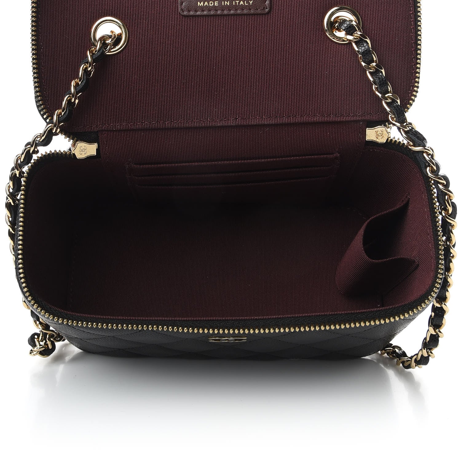 Chanel Caviar Quilted Small Vanity Case With Chain Black 7 of 10