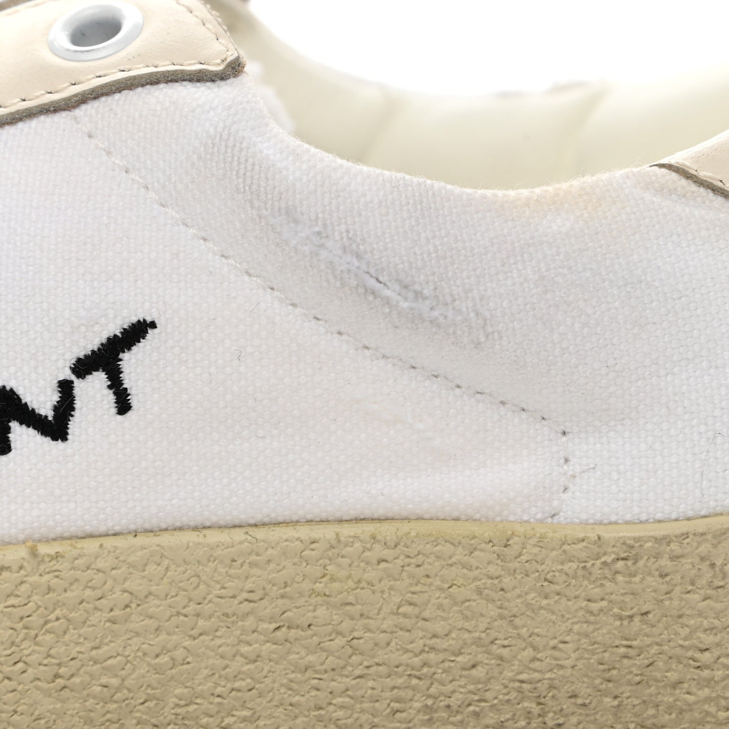 Distressed Canvas Court Classic Sneakers 36.5 White