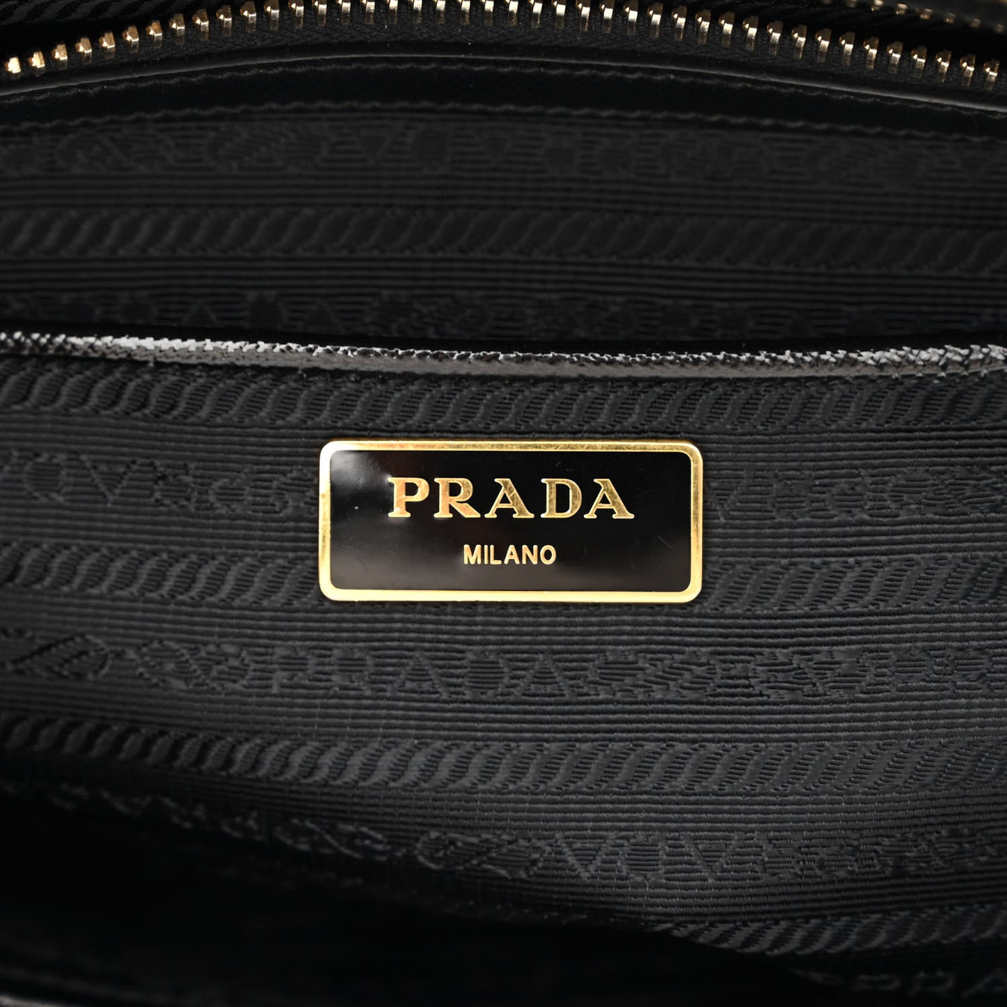 Saffiano Vernice Medium Double Zip Tote Black
