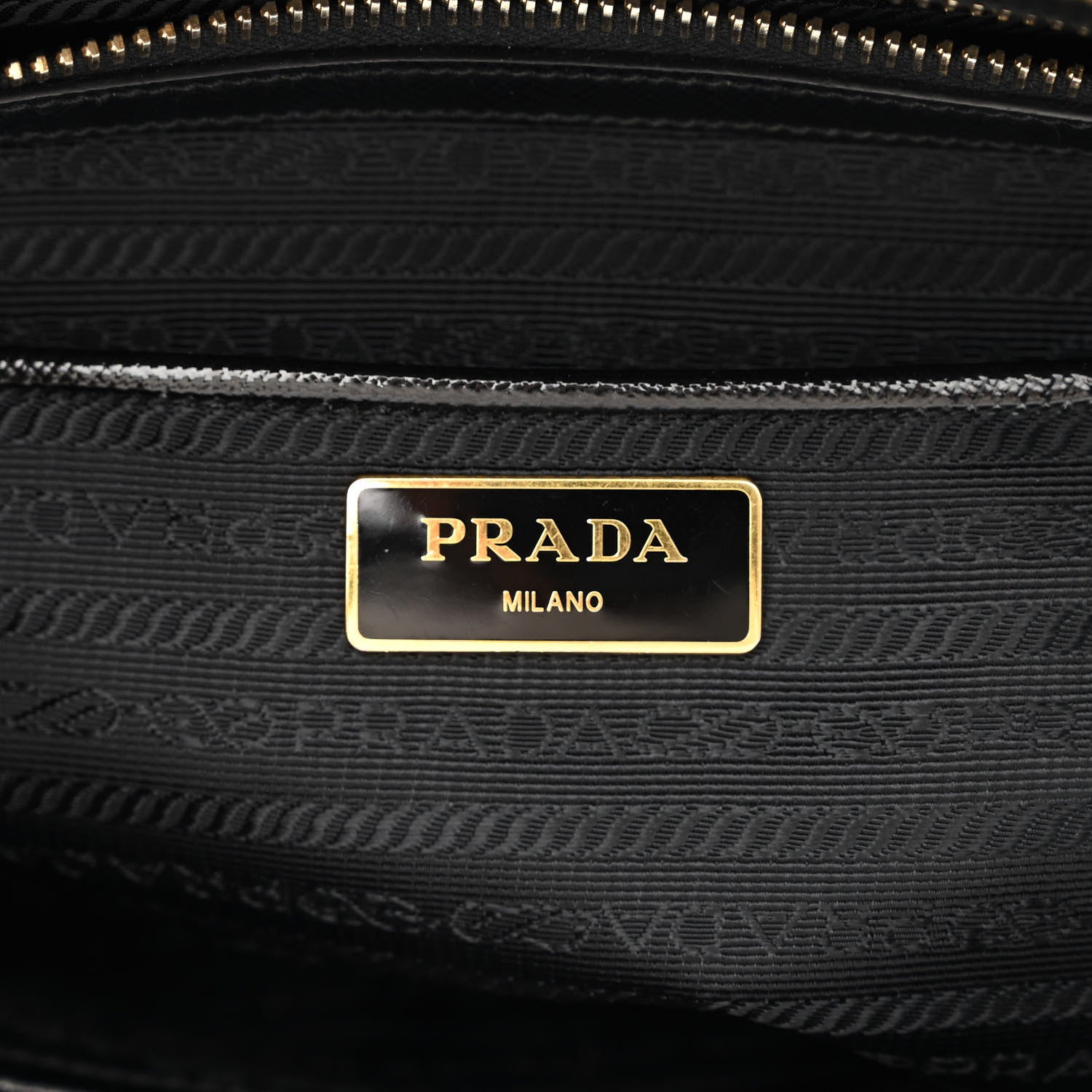 Prada Saffiano Vernice Medium Double Zip Tote Black 7 of 12