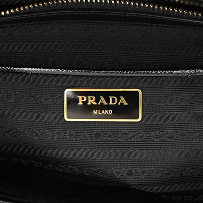 Prada Saffiano Vernice Medium Double Zip Tote Black 7 of 12