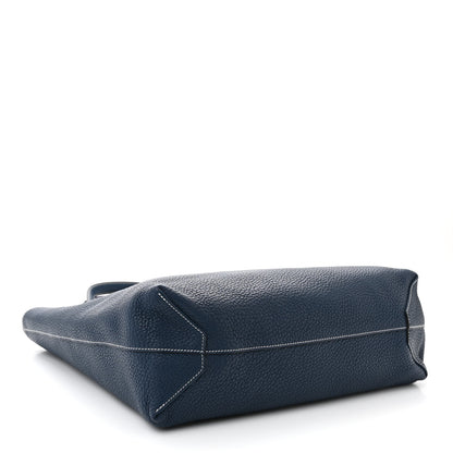 Hermes Taurillon Clemence Double Sens 36 Reversible Tote Iris Bleu De Malte 6 of 17