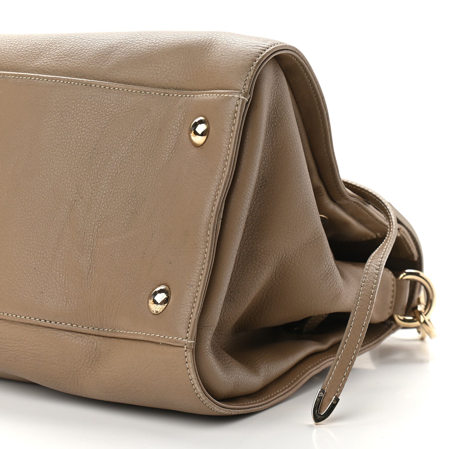 Jimmy Choo Grainy Calfskin Large Rosalie Satchel Nude 8 of 8