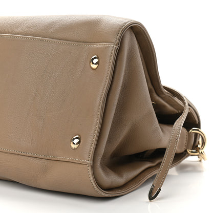 Jimmy Choo Grainy Calfskin Large Rosalie Satchel Nude 8 of 8