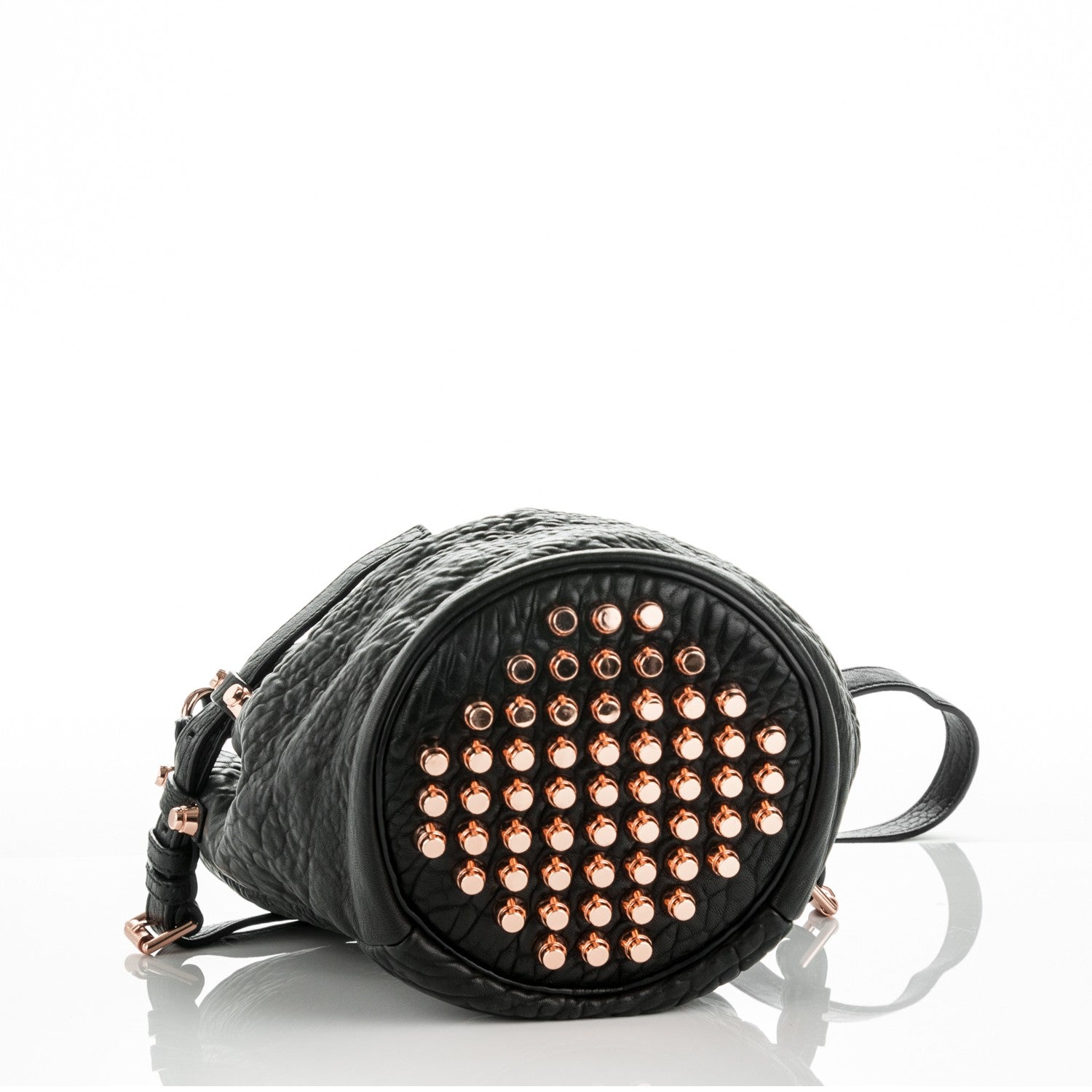 Alexander Wang Pebbled Lambskin Diego Bucket Black Rose Gold Hardware 4 of 8