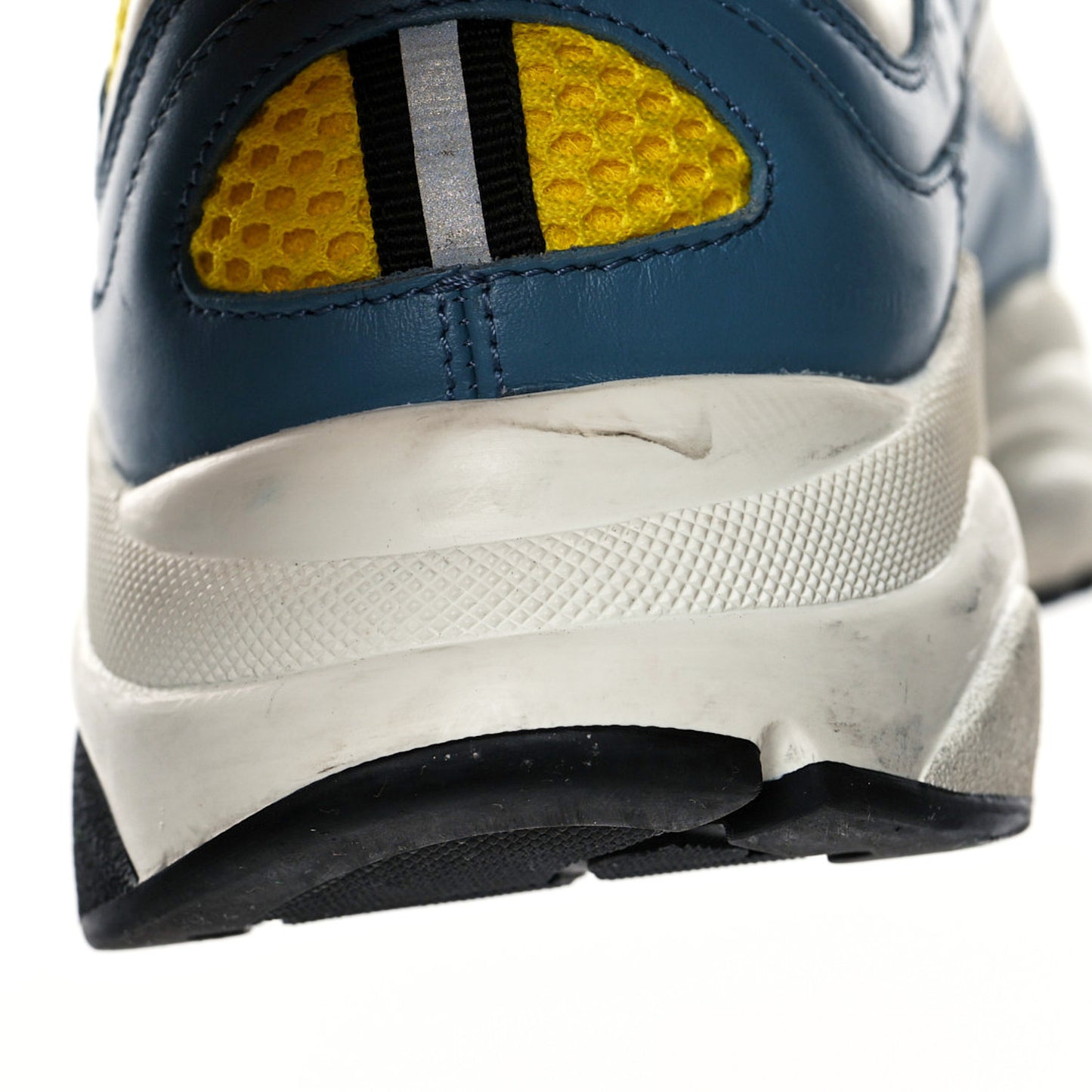 Technical Mesh Calfskin Mens B22 Sneakers 43 Blue Yellow