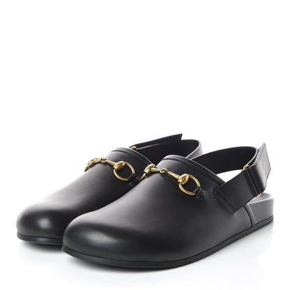 Gucci Calfskin Mens Horsebit River Slingback Slippers 7 Black 3 of 10