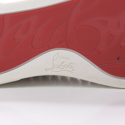 Christian Louboutin Calfskin Laminato Dino Spikes Yang Louis Flat Sneakers 44 Latte Silver 7 of 14