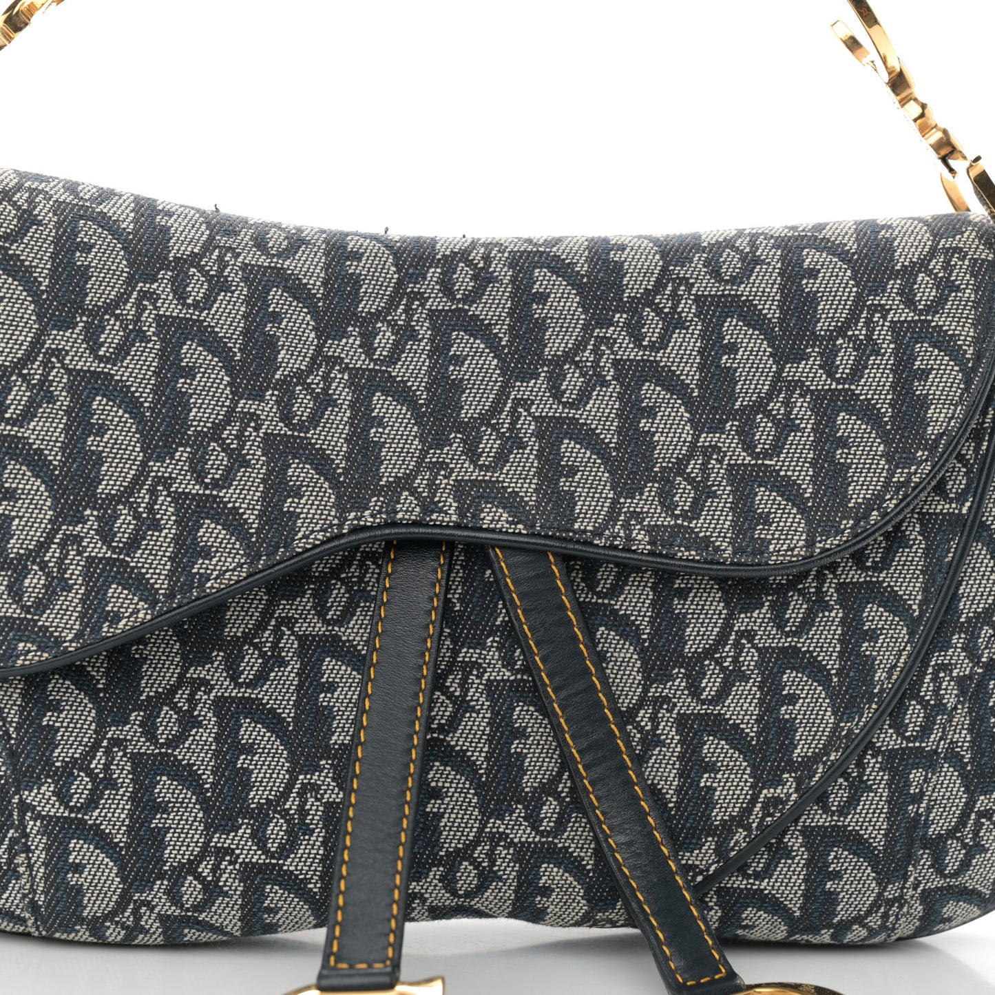 Monogram Double Saddle Bag Navy Blue