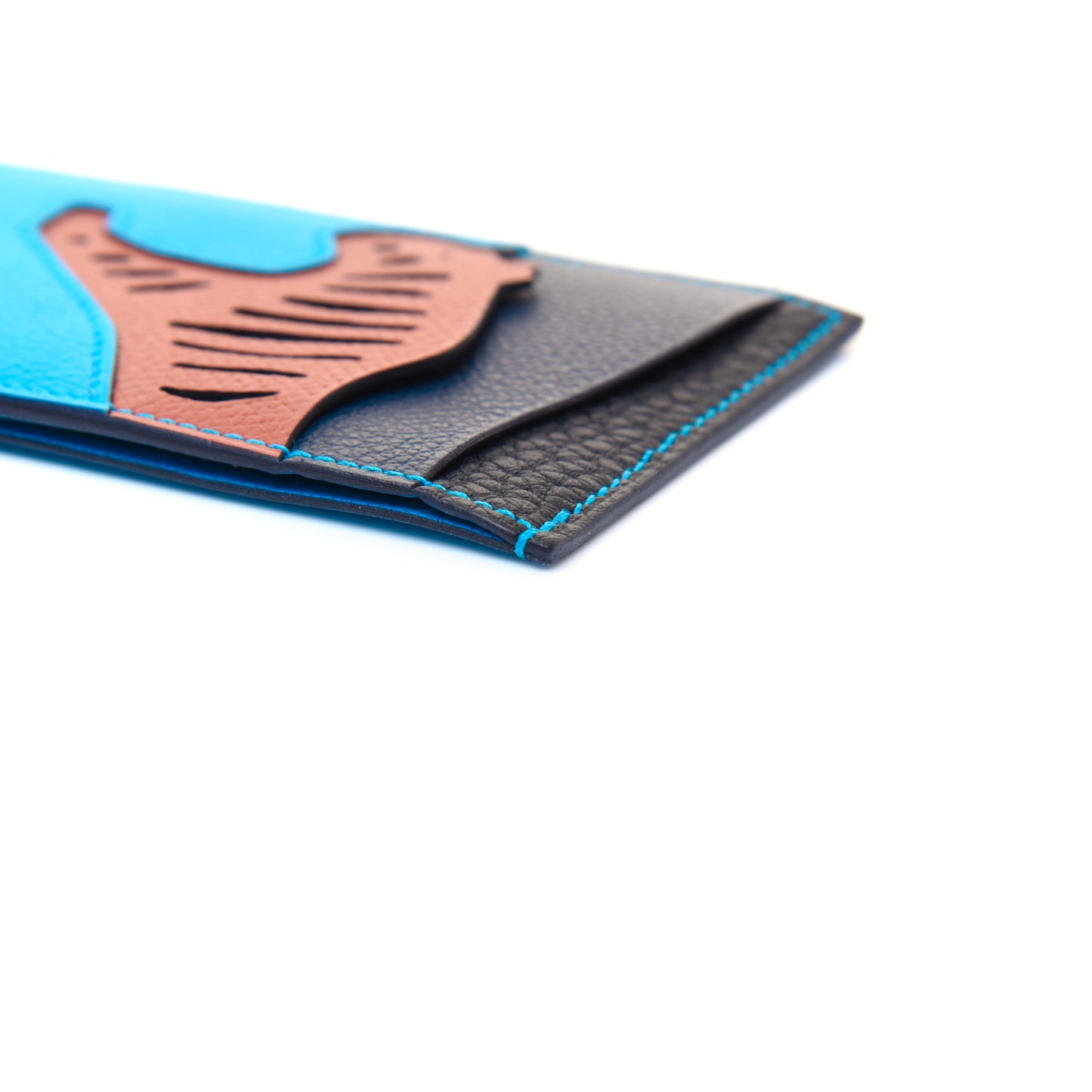 Evercolor Epsom Togo Rooroo 3CC Card Holder Bleu Frida Brique Bleu Nuit