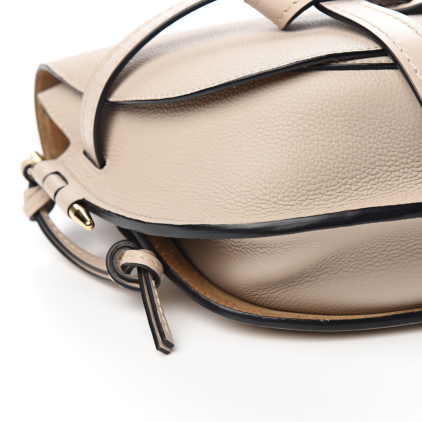 Grained Calfskin Small Gate Crossbody Bag Light Oat