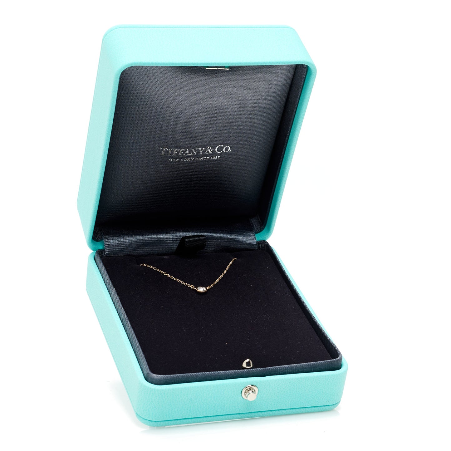 18K Rose Gold Diamond .24ct Elsa Peretti Diamonds by the Yard Pendant Necklace
