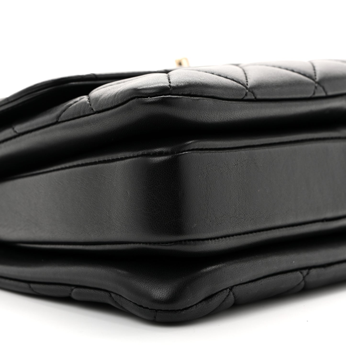 Lambskin Quilted Small Trendy CC Dual Handle Flap Bag Black