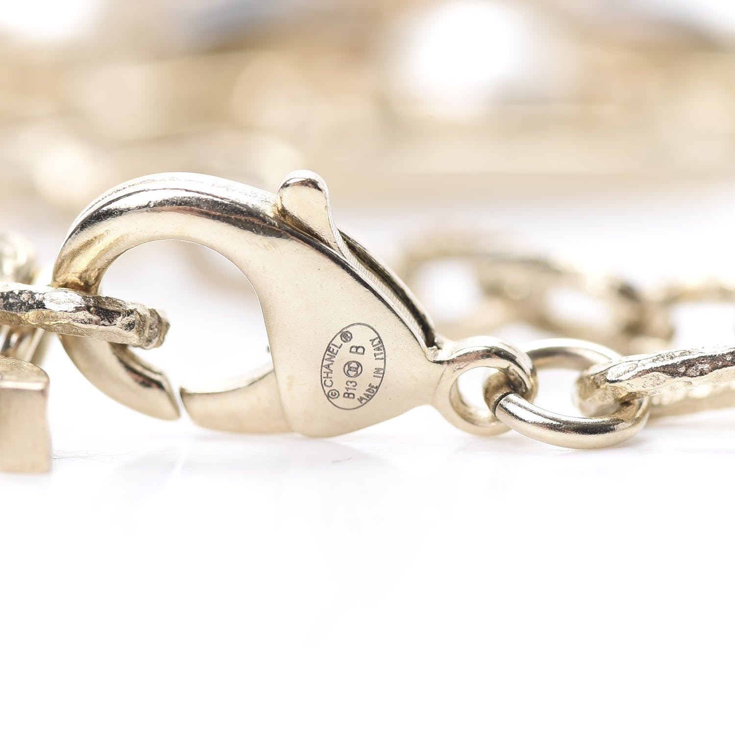 Chanel Poured Glass Pearl CC Pendant Necklace in Gold Pearly White 4 of 4