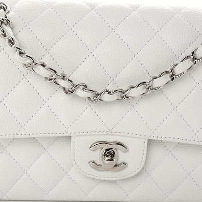 Chanel Caviar Quilted Medium Double Flap White 8 of 10