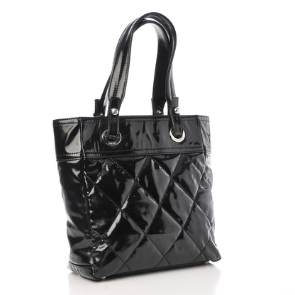 Chanel Vinyl Quilted Small Paris Biarritz Tote Black 3 of 7