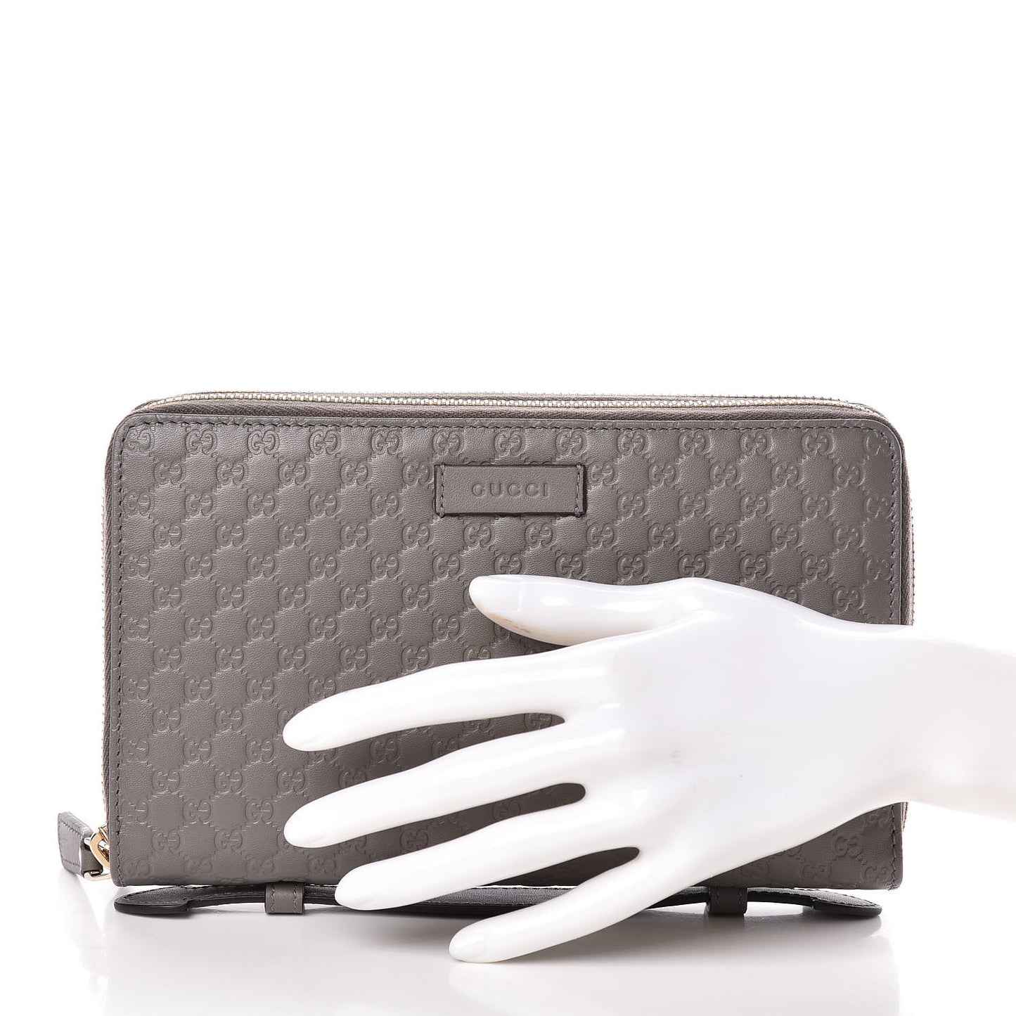 Soft Microguccissima Zip Around Top Handle Travel Wallet Loess
