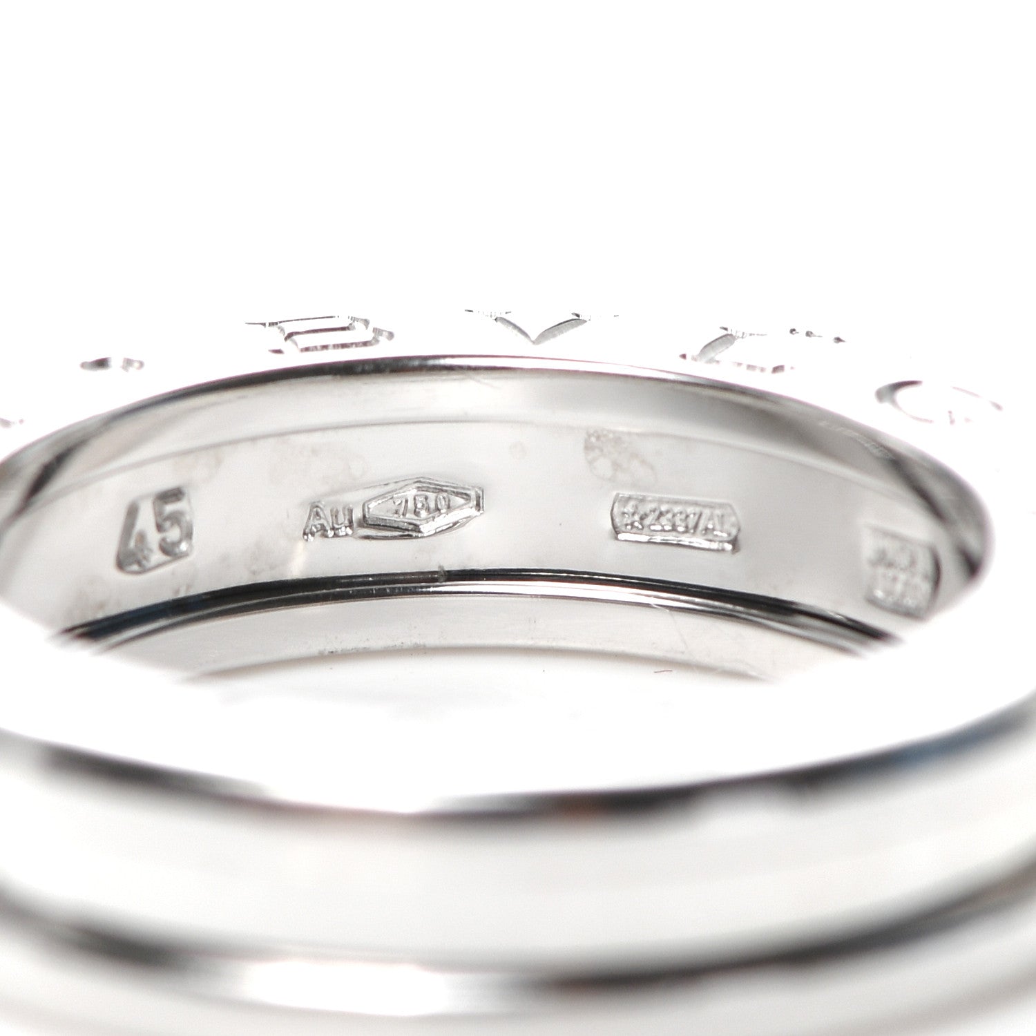Bulgari 18K White Gold B.Zero1 One-Band Ring 45 3.25 4 of 7