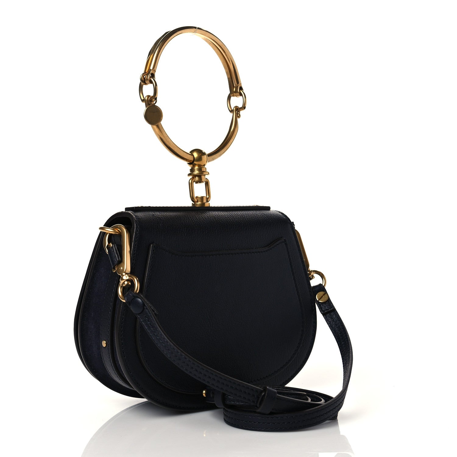 Chloe Calfskin Suede Small Constellation Studs Nile Bracelet Bag Full Blue 3 of 11