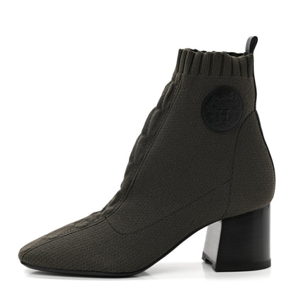 Hermes Knit Calfskin Volver 60 Ankle Boots 36 Sottobosco 1 of 7