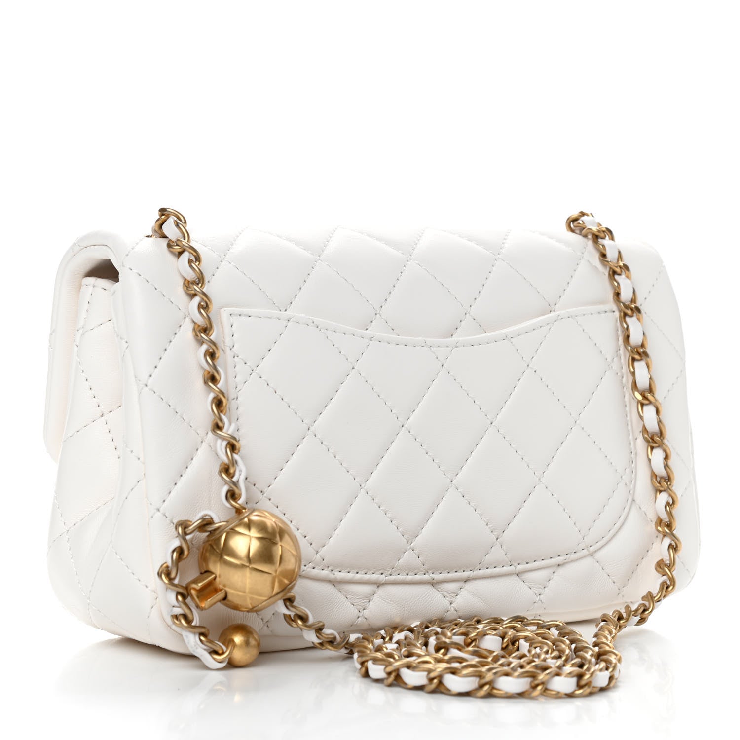 Chanel Lambskin Quilted Mini Rectangular Pearl Crush Flap White 3 of 9