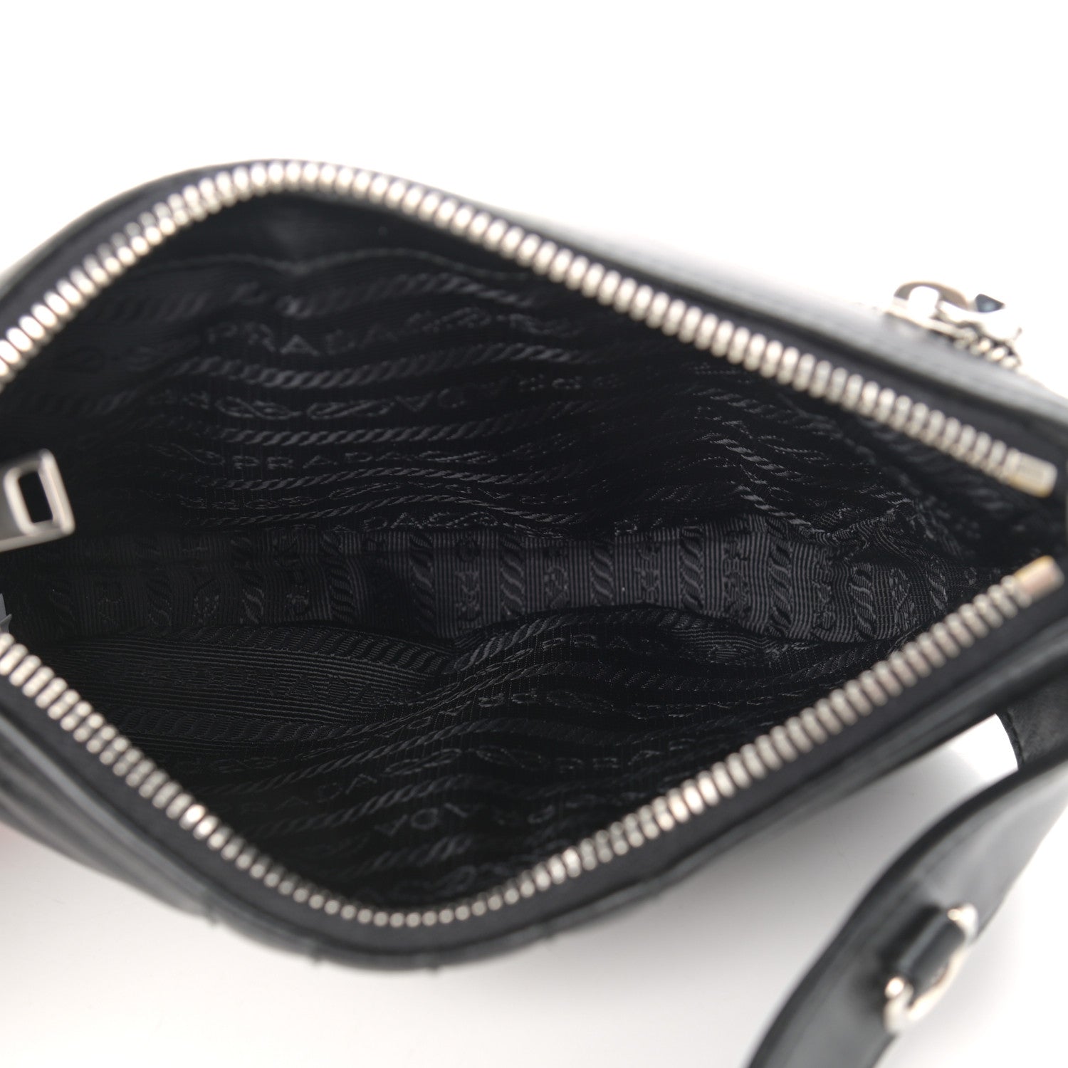 Prada Soft Calfskin Impunture Diagramme Belt Bag Black 4 of 9
