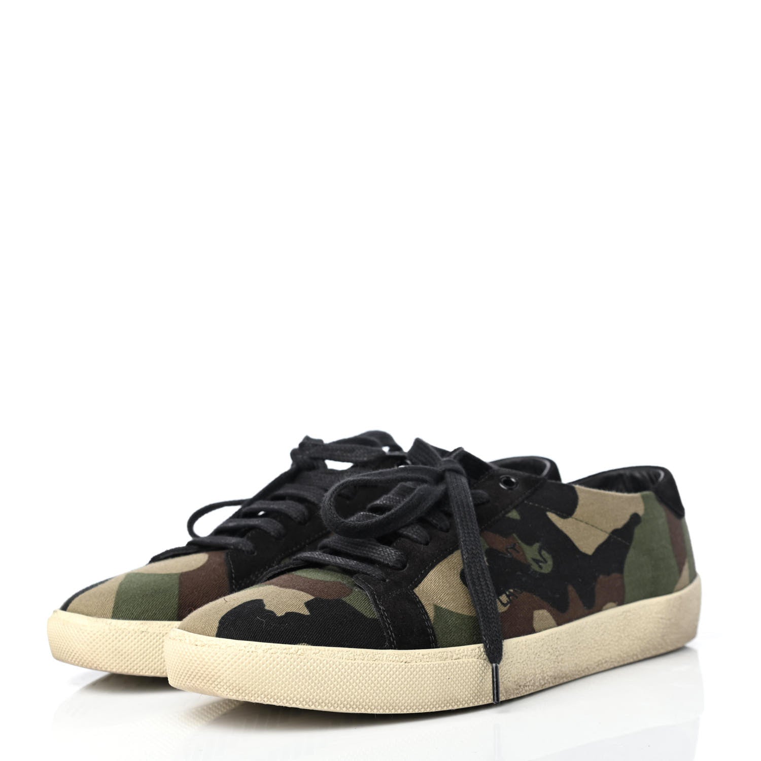 Saint Laurent Canvas Camouflage Signa SL/06 Low Top Sneakers 41 Kaki 3 of 10
