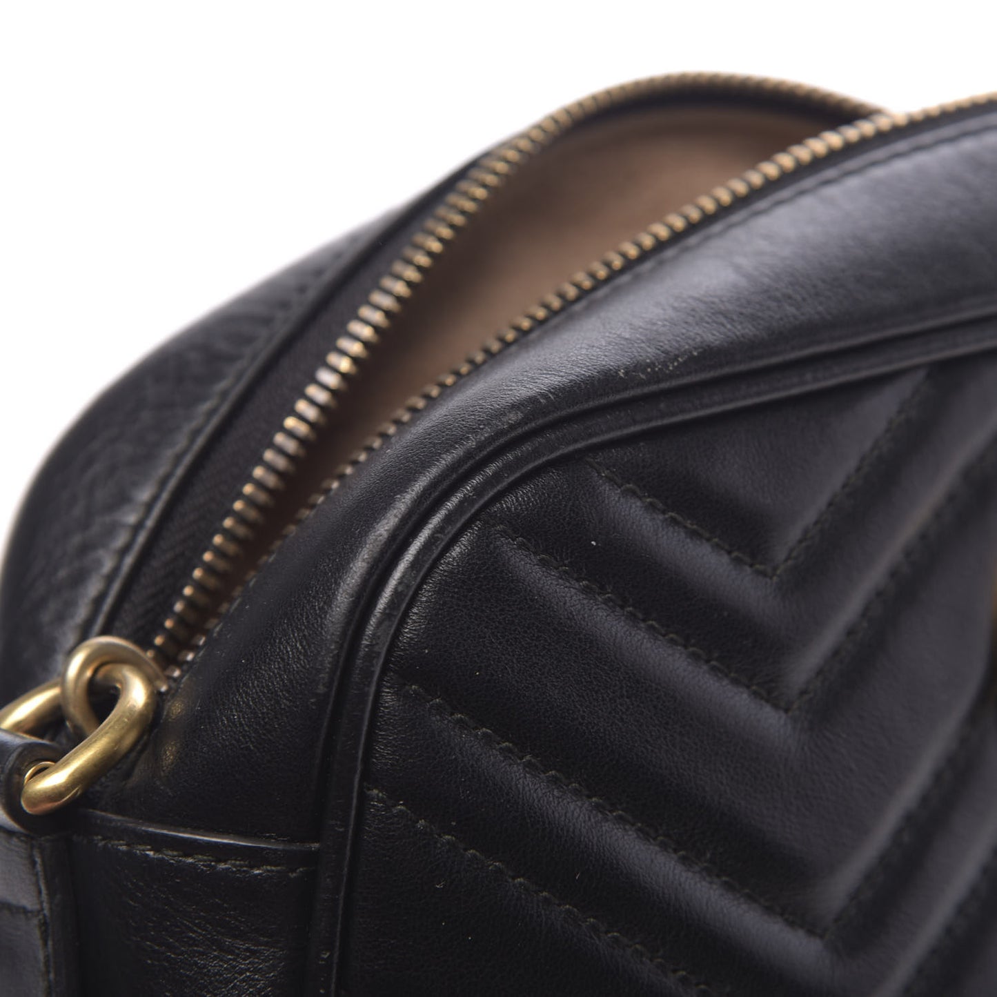 Calfskin Matelasse Small GG Marmont Chain Shoulder Bag Black