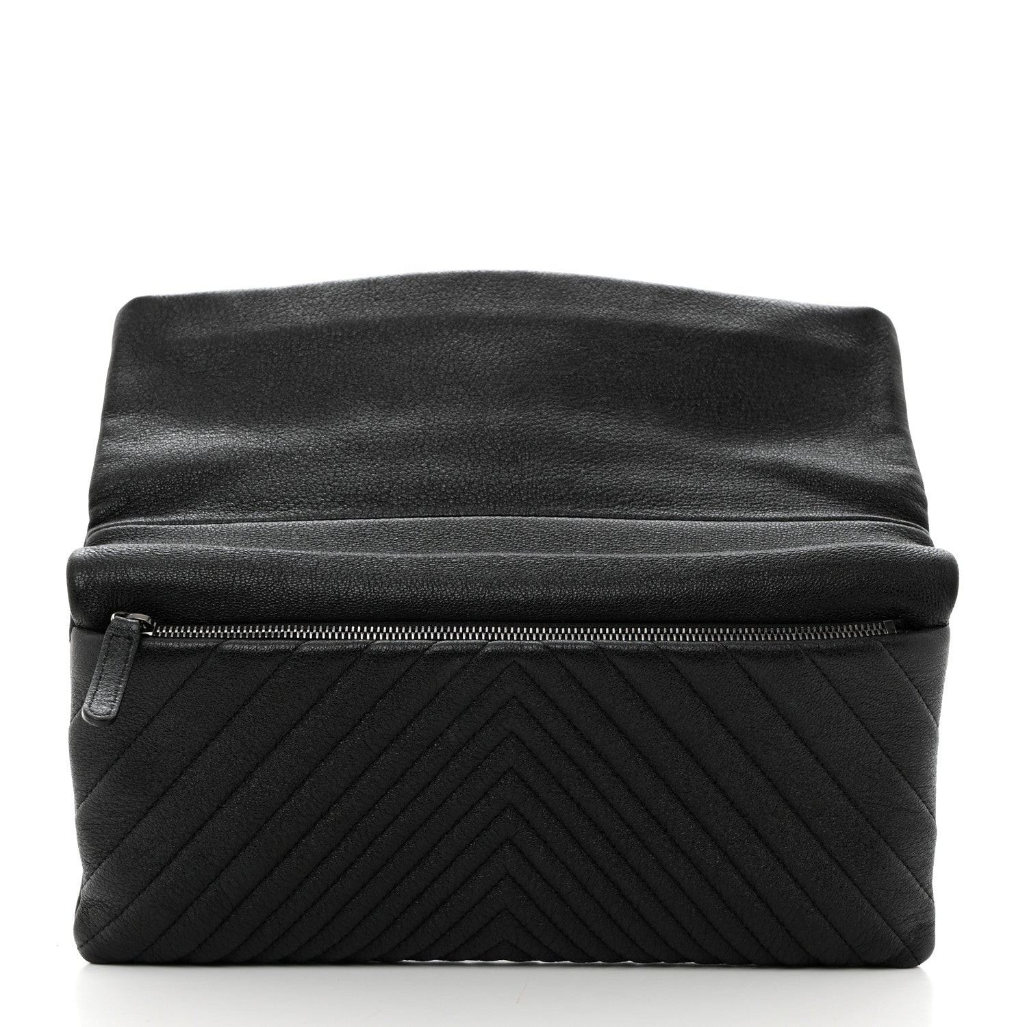 Chanel Calfskin Chevron CC Beauty Clutch Black 5 of 10