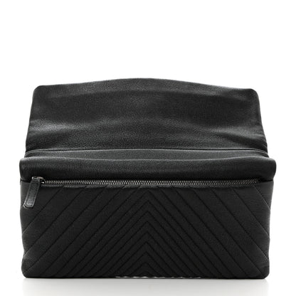 Chanel Calfskin Chevron CC Beauty Clutch Black 5 of 10