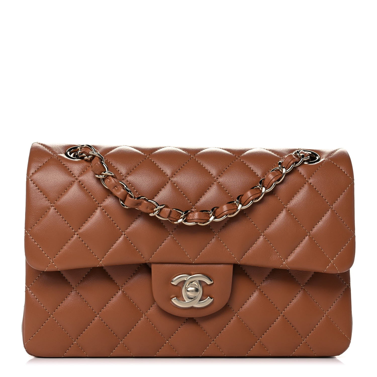 Chanel Lambskin Quilted Small Double Flap Brown 1 of 11