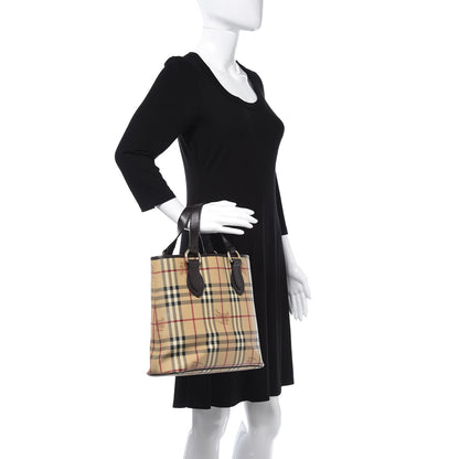 Burberry Haymarket Check Small Onslow Tote Chocolate 2 of 14