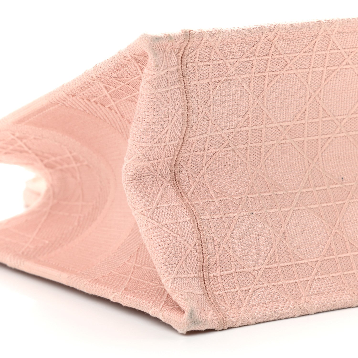 Christian Dior Canvas Embroidered Cannage Medium Book Tote Bois De Rose 9 of 13