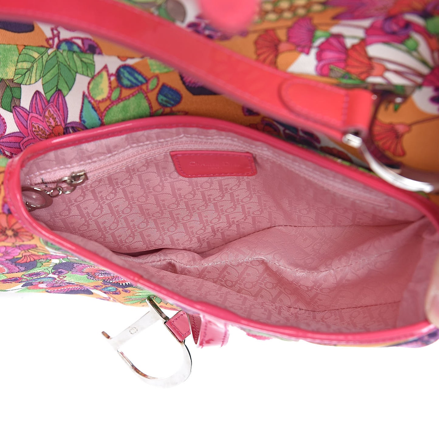 Canvas Floral Saddle Bag Multicolor