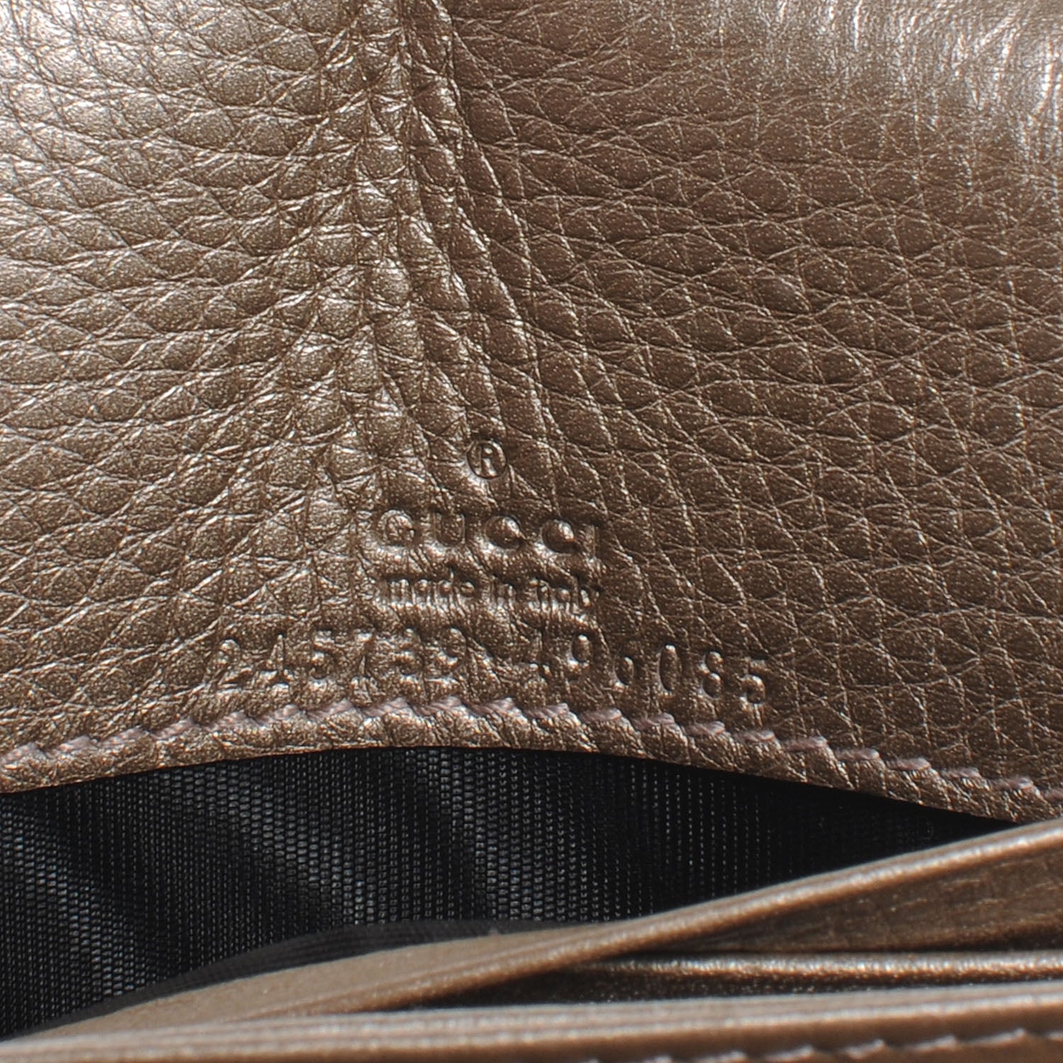Gucci Metallic Cellarius Calfskin 1973 Continental Clutch Wallet Champagne 6 of 6