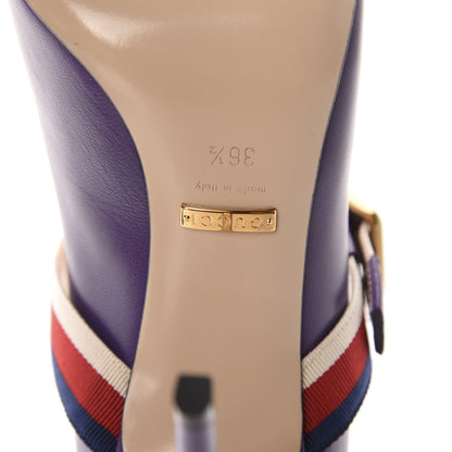 Gucci Malaga Kid Sylvie High Heel Pumps 36.5 Shine Purple 7 of 10