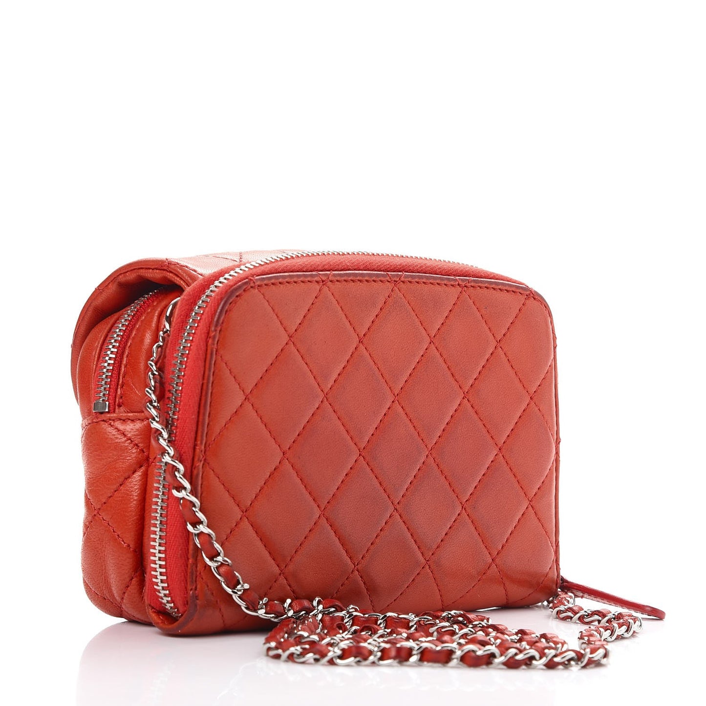 Lambskin Quilted New Mini Flap Red